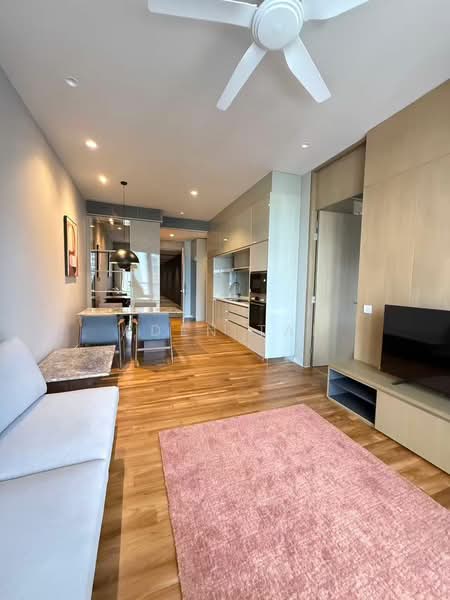 Servis Apartment untuk Disewa di Conlay Signature Suites by E&O - Aden Tai - Living Room - PropertyGuru.com.my