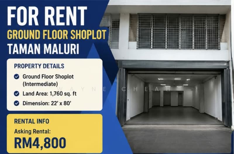 Shop for Rent in Taman Maluri (Cheras) - Wayne Cheah - Interior - PropertyGuru.com.my