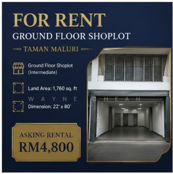 Shop for Rent in Taman Maluri (Cheras) - Wayne Cheah - Exterior - PropertyGuru.com.my