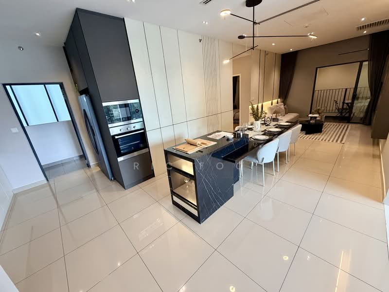 Service Residence for Sale at THE ATERA - Ric Foo - Open Kitchen, Dining & Living Area - PropertyGuru.com.my