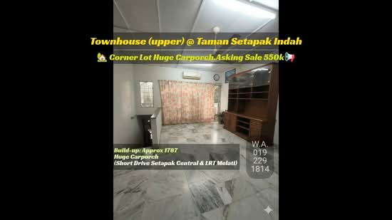 Townhouse for Sale in Taman Setapak Indah (Setapak) - Wincent Chuah - PropertyGuru.com.my
