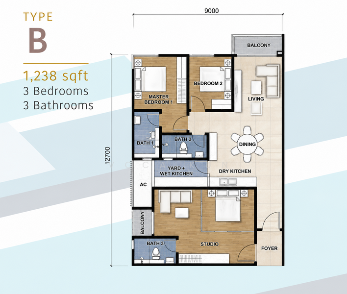 Service Residence for Sale at 88 Avenue @ Kepayan - Voca Kun - PropertyGuru.com.my