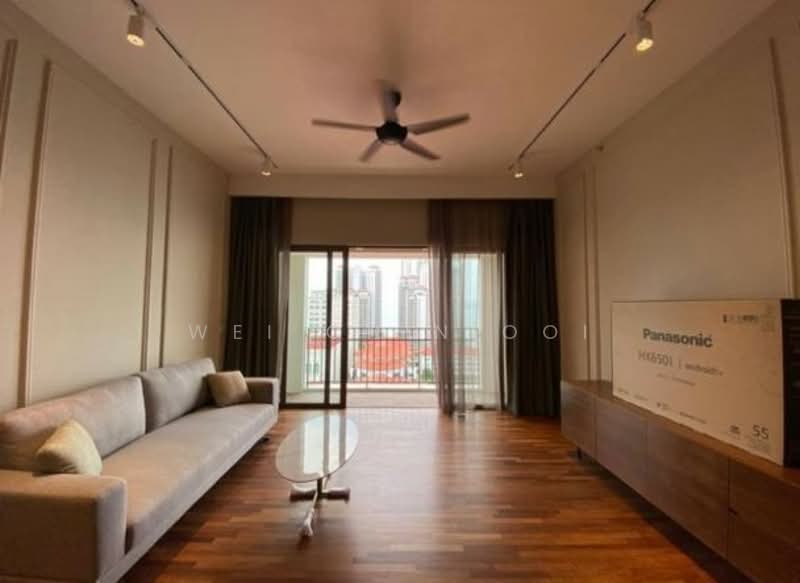 Service Residence for Sale at Straits Residences - Wei Chin Ooi - Living Room - PropertyGuru.com.my