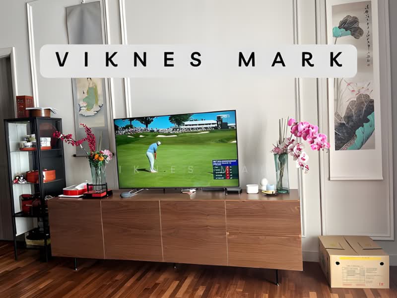 Service Residence for Sale at Straits Residences - Viknes Mark - Living Room - PropertyGuru.com.my