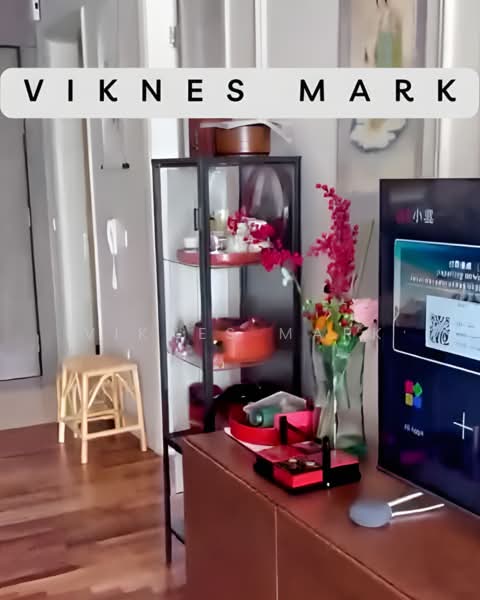 Service Residence for Sale at Straits Residences - Viknes Mark - Living Room - PropertyGuru.com.my