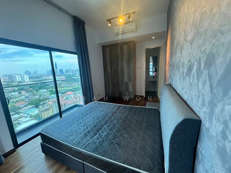 Service Residence for Rent at Reizz Residence - Sarah Wong - Master Bedroom Balcony & Big window - PropertyGuru.com.my