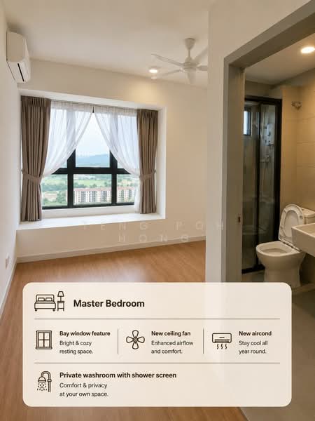 Service Residence for Rent at Helix2 @ PJ South - Teng Poh Hong - Master Bedroom - PropertyGuru.com.my