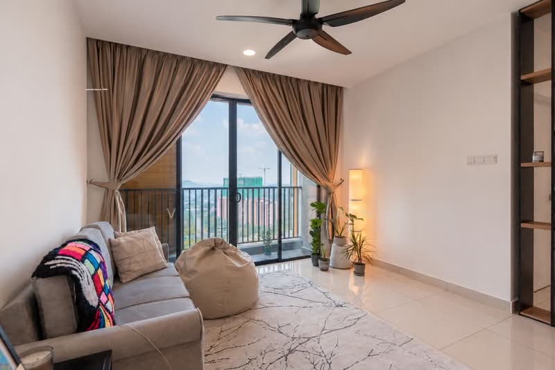 Service Residence for Sale at AraTre' Residences - Vitas Tan - Living Room - PropertyGuru.com.my