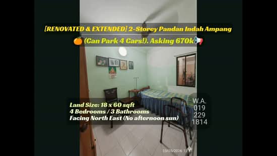 Rumah Teres 2 Tingkat untuk Dijual di Pandan Indah (Ampang) - Wincent Chuah - PropertyGuru.com.my