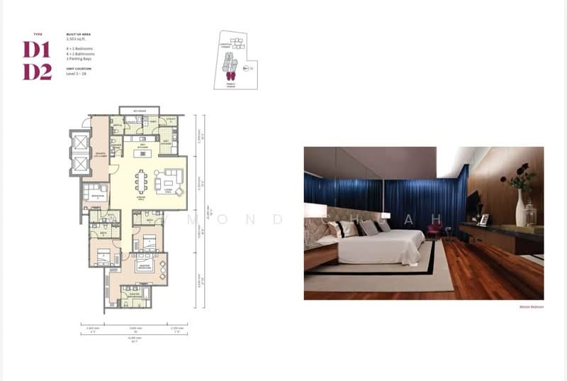 Service Residence for Rent at Uptown Residences - Raymond Chuah - Master Bedroom - PropertyGuru.com.my