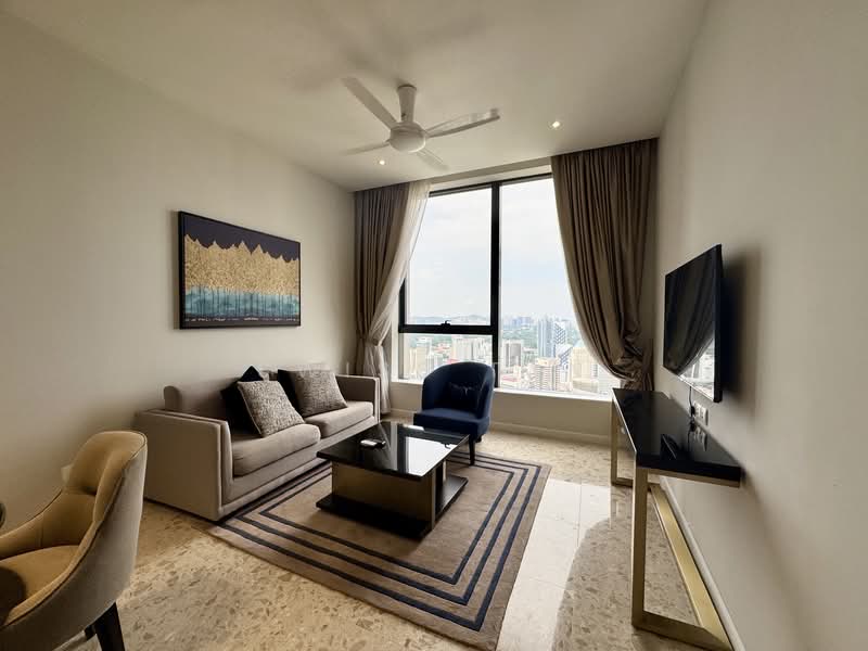 Service Residence for Sale at Pavilion Ceylon Hill - Swiss Tan - Living Room - PropertyGuru.com.my