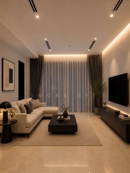 Servis Apartment untuk Dijual di The Manor - Lucas Sit - Living Room - PropertyGuru.com.my