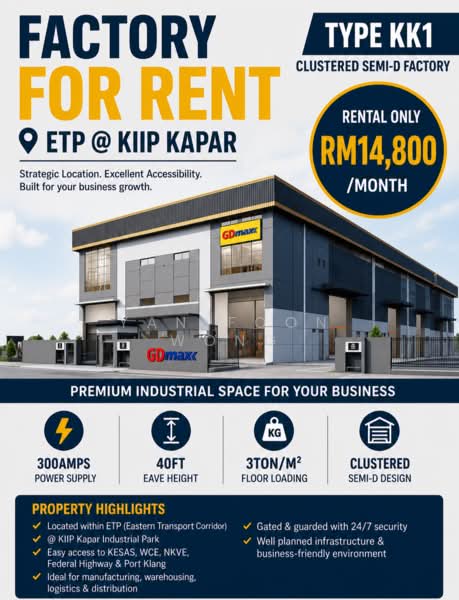 Kilang untuk Disewa di Taman Kapar Permai (Kapar) - Yan Foon Wong - PropertyGuru.com.my