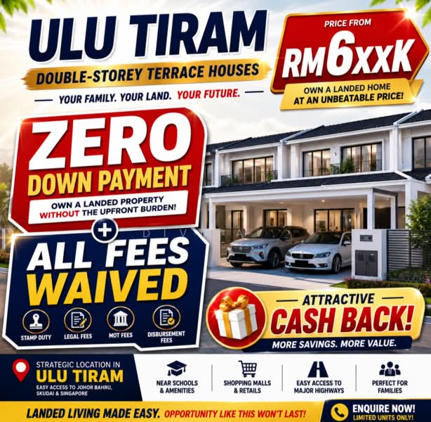 Rumah Teres 2 Tingkat untuk Dijual di Ulu Tiram (Johor) - Diviya . - PropertyGuru.com.my