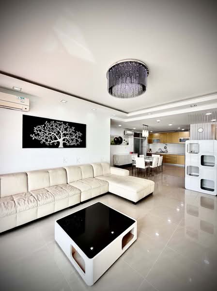 Kondominium untuk Disewa di The Waterfront Condominium - KK Kwok - Living Room - PropertyGuru.com.my