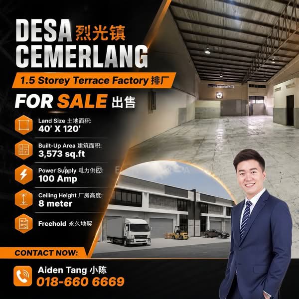 Factory for Sale in Taman Desa Cemerlang (Ulu Tiram) - Aiden Tang - PropertyGuru.com.my