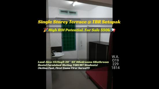Rumah Teres 1 Tingkat untuk Dijual di Taman Bunga Raya (Setapak) - Wincent Chuah - PropertyGuru.com.my
