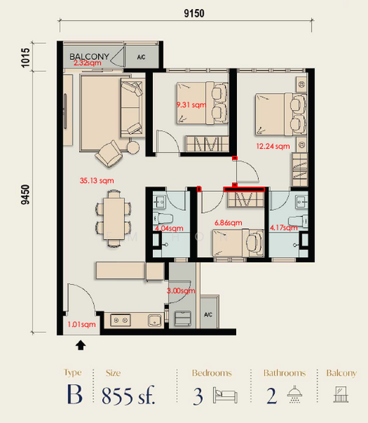 Servis Apartment untuk Dijual di M Aspira - FM Hong - PropertyGuru.com.my