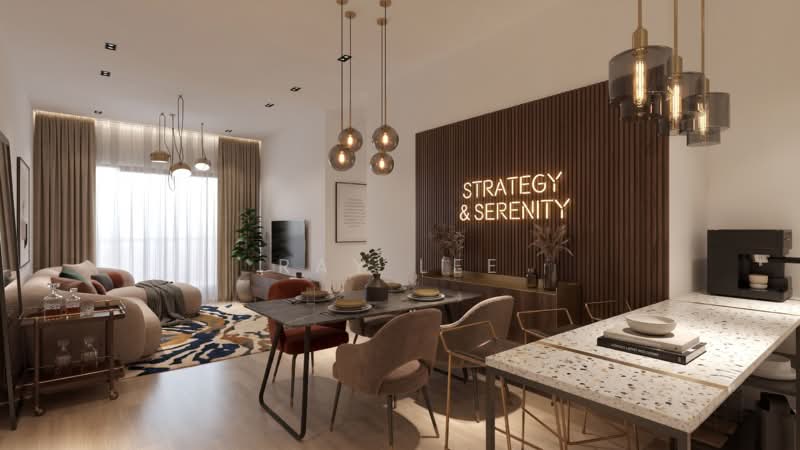 Servis Apartment untuk Dijual di EDUSENTRAL - Ray Lee - Living Room - 804sqft - PropertyGuru.com.my
