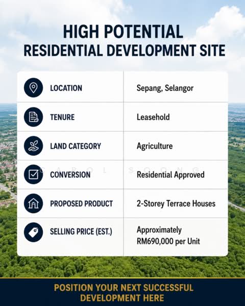 Tanah Kediaman untuk Dijual di Sepang (Selangor) - Carol Soong - PropertyGuru.com.my