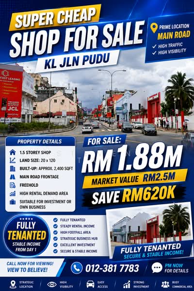 Shop for Sale in Jalan Pudu (KL City Centre) - Steven Tay - PropertyGuru.com.my