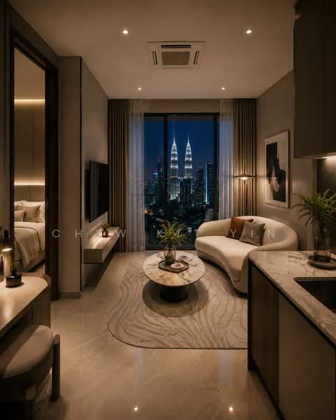 Servis Apartment untuk Dijual di Divine KLCC - CHEW KIT YIN - Living Room - PropertyGuru.com.my