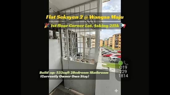 Rumah Flat untuk Dijual di Seksyen 2 Wangsa Maju Flat - Wincent Chuah - PropertyGuru.com.my