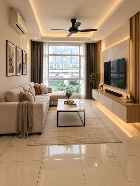 Kediaman Servis untuk Disewa di The Court @ Central Residence - Ambrose Too - Living Room - PropertyGuru.com.my