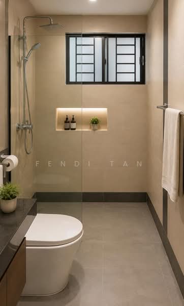 Service Residence for Sale at Koi Kinrara - Fendi tan - Bathroom - PropertyGuru.com.my