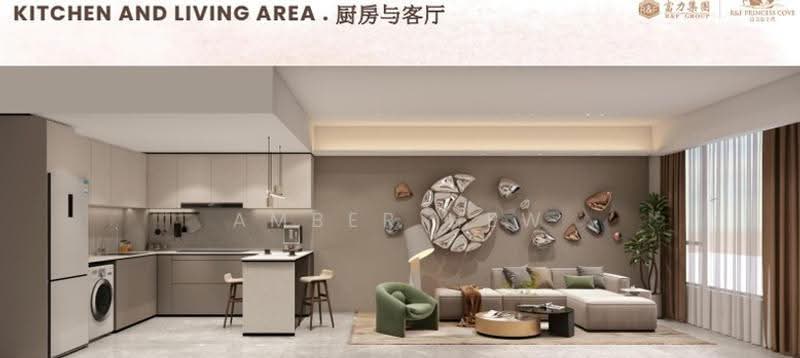 Pangsapuri untuk Dijual di R&F Princess Cove Phase 3-New Casa Suites - Amber Hew - Kitchen - PropertyGuru.com.my