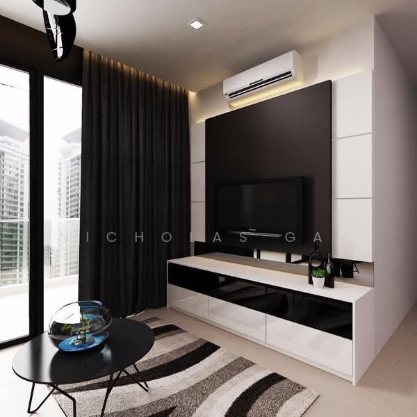 Servis Apartment untuk Dijual di Arcoris Residences - Nicholas Gay - Living Room - PropertyGuru.com.my