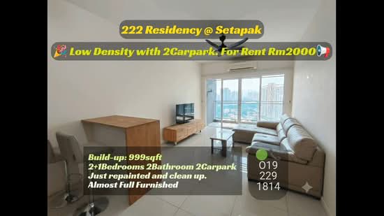 Kondominium untuk Disewa di 222 Residency - Wincent Chuah - PropertyGuru.com.my