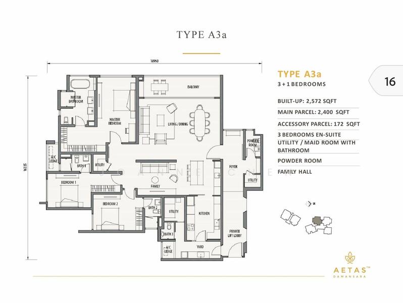 Kondominium untuk Dijual di Aetas Damansara - Joanne Chen - Aetas Damansara Type A3a layout - PropertyGuru.com.my
