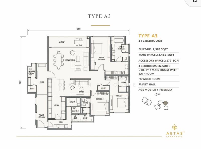 Kondominium untuk Dijual di Aetas Damansara - Joanne Chen - Aetas Damansara Type A3 layout - PropertyGuru.com.my