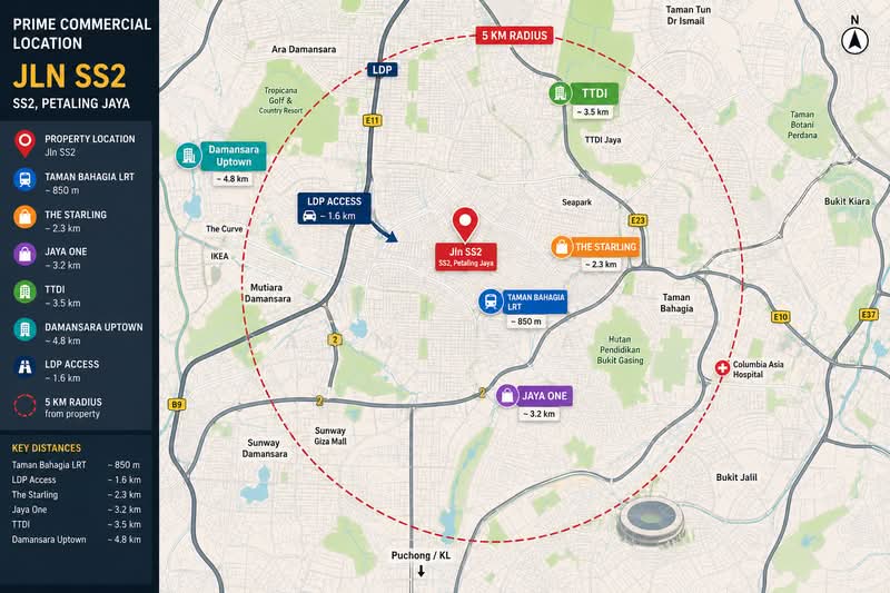 Shop for Rent in SS2 (Petaling Jaya) - Sammi Siah - Location Map - PropertyGuru.com.my