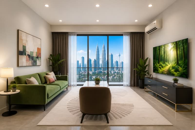 Service Residence for Rent at Victory Suites (The Face 2), KLCC - Jess Seah - Living Room - PropertyGuru.com.my