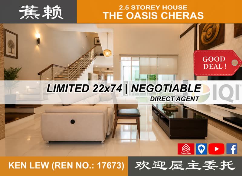 Rumah Teres 2.5-Tingkat untuk Dijual di The Oasis (Cheras) - Ken Lew - Living Room - PropertyGuru.com.my