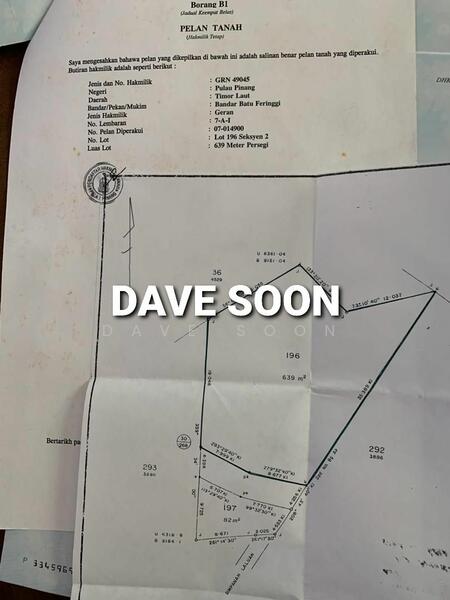 Tanah Banglo untuk Dijual di Batu Ferringhi (Penang) - Dave Soon - PropertyGuru.com.my