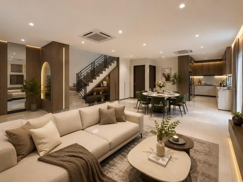 Rumah Berkembar untuk Dijual di Setia Alam (Selangor) - Sean Chia - Living Room - PropertyGuru.com.my