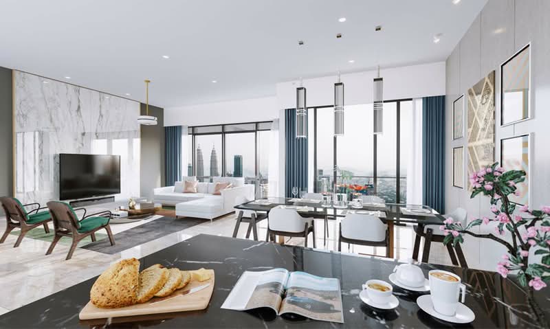 Service Residence for Sale at TRX Residences - Sam Ho - Living Room - PropertyGuru.com.my