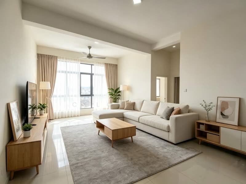 Service Residence for Sale at KU SUITES - Chloe Tan - Living Room - PropertyGuru.com.my