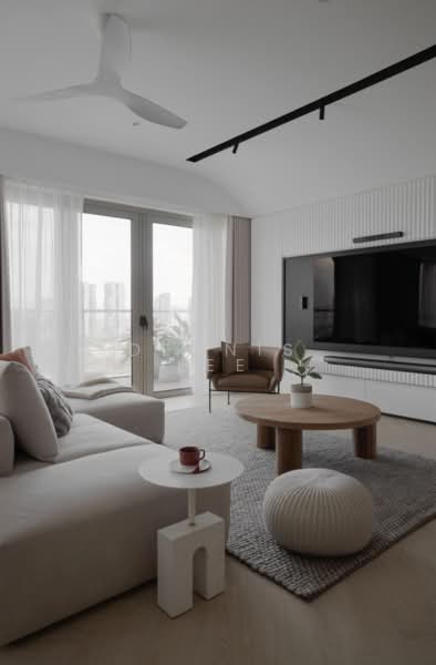Service Residence for Sale at Twin Tower Residence - Dennis Lee - Living Room - PropertyGuru.com.my