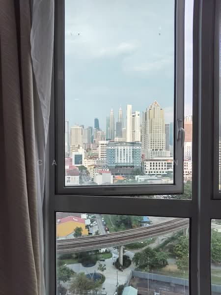 Servis Apartment untuk Dijual di Regalia Residence - Caroll Chan - Living room frontage. - PropertyGuru.com.my