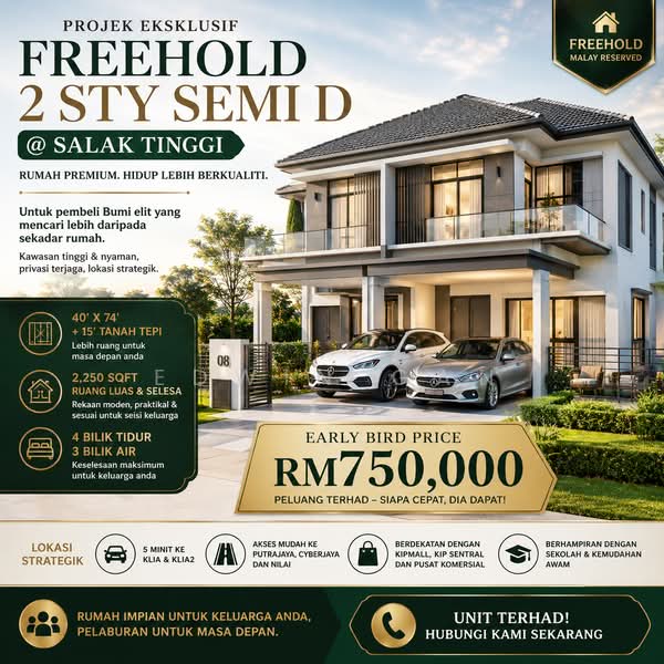Semi-Detached House for Sale in Bandar Baru Salak Tinggi (Sepang) - Edwin Gan - Exterior - PropertyGuru.com.my