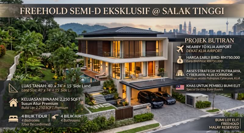 Semi-Detached House for Sale in Bandar Baru Salak Tinggi (Sepang) - Edwin Gan - Exterior - PropertyGuru.com.my