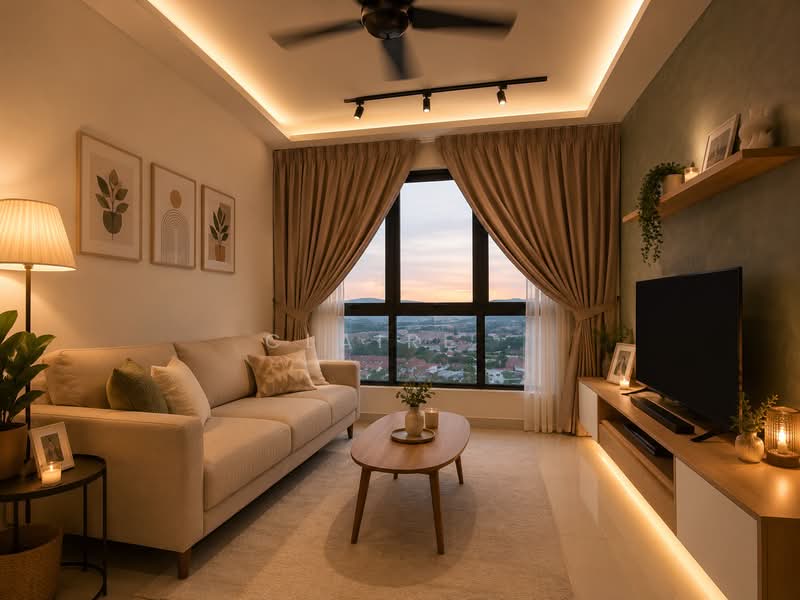 Service Residence for Sale at Sfera Residency - Claire . - Living Room - PropertyGuru.com.my