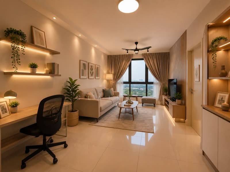 Service Residence for Sale at Sfera Residency - Claire . - Living Room - PropertyGuru.com.my