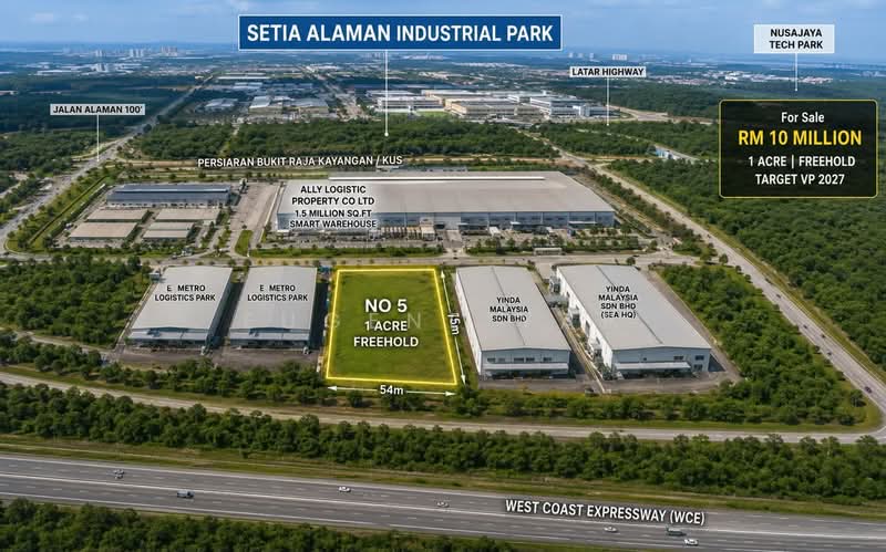 Tanah Perindustrian untuk Dijual di Setia Alam (Selangor) - Eugene Yap - Exterior - PropertyGuru.com.my