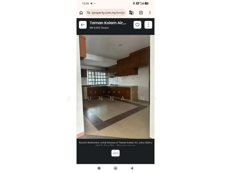 Rumah Berkembar untuk Disewa di Taman Kolam Air (Johor Bahru) - Elunna Ng - PropertyGuru.com.my