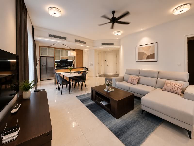Service Residence for Rent at St Mary Residences - PG Han - Living Room - PropertyGuru.com.my